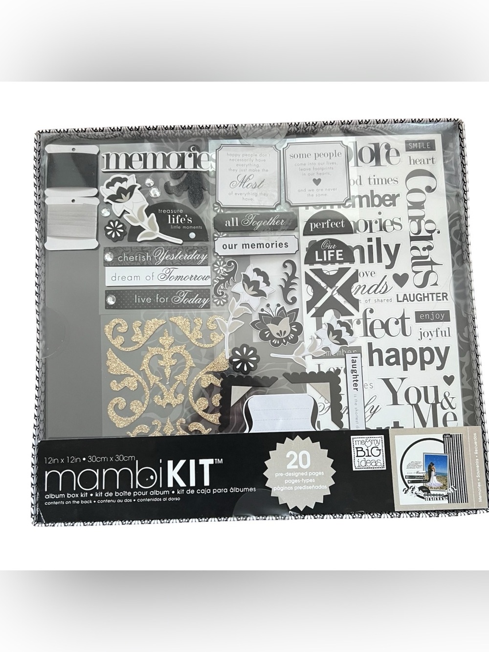 Me & my BIG ideas MAMBIKIT Wedding scrapbooking kit 12x12 inch Neutral Memories
